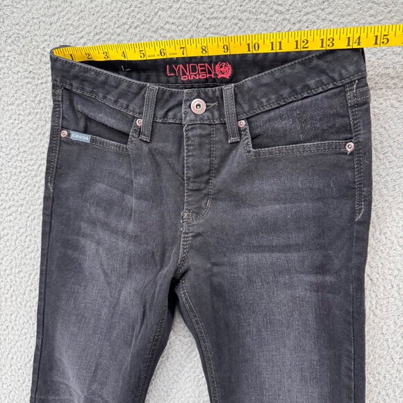 Lynden Cinch Flare Leg Jeans Womens Black Stretch Y2K Denim Size 25 - Picture 9 of 12